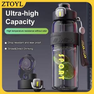 ZTOYL 1200ml lít công suất lớn thể thao chai nước rò rỉ bằng chứng bỏng bằng chứng Cốc nhựa uống du lịch ngoài trời xách tay tập thể dục bình