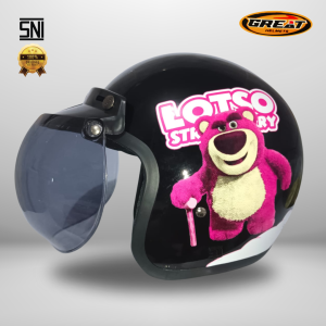 Great Helm Bogo Motif Lotso Hitam Original Wanita Termurah 100% SNI M06