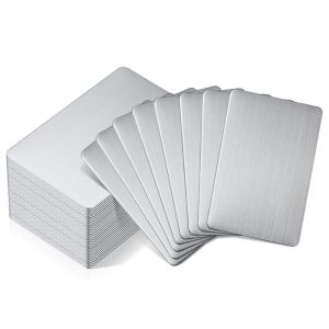 NOONOOR 3Pcs Metal Business Card Blanks Stainless Steel Ultra Thick Metal Business Cards Smooth Edge Engraving Cards Office Name Cards