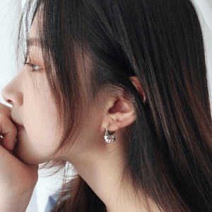 PTK52 Light Luxury Pentagram Tassel Earrings Temperament Cool Small Ear Stud Simple Y2k Star Hoop Earrings Wedding