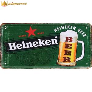15x30cm Rectangle Shape Beer Poster Metal Tin Plate Retro Vintage Metal Tin Signs Rustic for Bar Pub Man Cave Wall Decoration