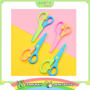 Gunting Kertas Anak Safety Scissors Gunting Plastik Warna Warni