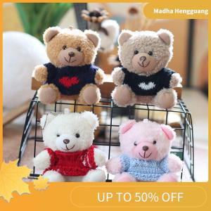 Madha 1 Piece Cute Sweater Bear Plush Pendant Toy Soft Stuffed Animal Small Bear Doll Keychain Lovely Birthday Gifts For Girl Boy