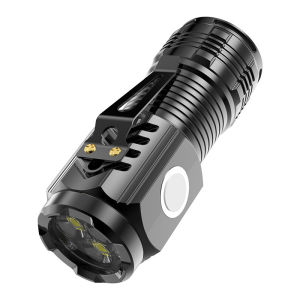 Super Bright Mini Flash Lights Waterproof Portable LED Torchlight Rechargeable Outdoor Hiking Emergency Zoomable Long Range Flashlight Lamp Type C Charging