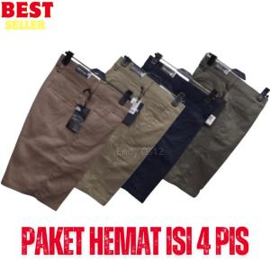1 PAKET ISI 4 PCS CELANA CHINO PENDEK PRIA DEWASA - CELANA PENDEK COWOK - TANGERANG STORE