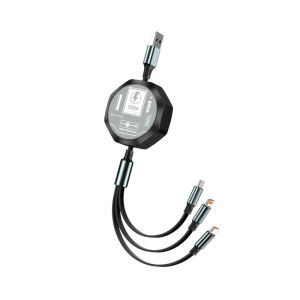 3 In 1 Retractable Usb 100W Cable Fast Charging And Data Micro Usb Type C For Iphone Android Phone Xiaomi