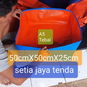 TERPAL KOLAM KOTAK [A5] UKURAN(50cmx50cmx25cm)BAHAN ORIENTAL  A5 KOREA