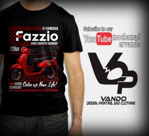 KAOS MOTOR YAMAHA FAZZIO RED - KAOS DISTRO PRIA WANITA - KAOS PENDEK KATUN MURAH - KAOS CUSTOM