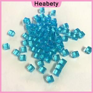 Heabety 50Pcs Set 8mm Clear Cube Colorful Crystal Square Corner Transparent Dice Chess
