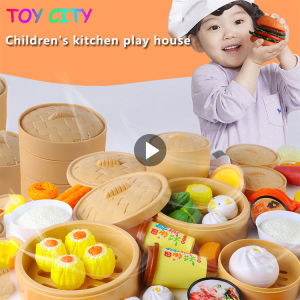 54PCS brand new pretend play house Kitchen Toys set Safe material Cooking Training Miniature Model Educational Toy for girls gift 3 years old and up