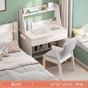 Study Table Computer Desk With Drawers And Bookshelf Desktop Solid Wood Desk Home Simple Student Writing Study Desk ZKOO