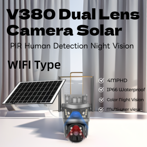 2025 Solar 4G Dual Lens Security Camera 8MP 4K Wireless CCTV with AI Motion Tracking Night Vision Waterproof for Home