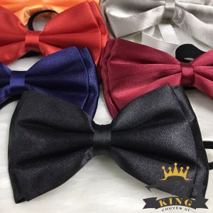 Nơ đeo cổ nam chú rể dự tiệc King caravat dây đeo thun móc cài 2 lớp form cứng X05