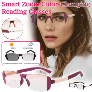 Smart Zoom Color-Changing Reading Glasses Multi-Focus Presbyopic Glasses Anti-Blue Light Night Vision Glasses 智能变焦