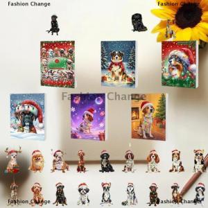 [COD] Fashion Change 2D Acrylic Puppy Pendant Christmas Ornaments Advent Calendar 24-Day Countdown Calendar Dog Charm For Christmas Tree Decoration
