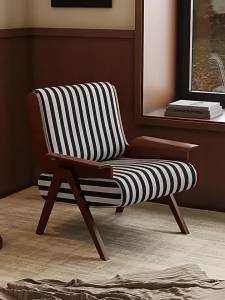 Single Sofa Chair Living Room Solid Wood Sofa Chair Balcony Leisure Chair White Ash Leisure Chair