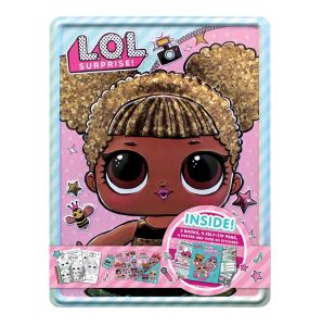 Magical Mermaids Happy Tin Colouring Book Stickers Poster & Colour Pencils for children to play & learn BOXSET