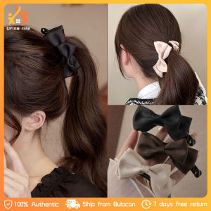 Bow Banana Clip Double Layer Bow Hairpin Banana Clip High Ponytail Vertical Banana Clips Hair Clip