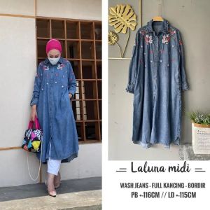 LALUNA MIDI DRESS / MIDI DRESS JEANS WANITA TERBARU
