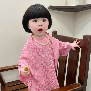 Áo dài tết cho bé gái áo dài lụa cách tân dễ thương cho bé có quần kèm khăn mỏ quạ mềm mại - Happy Life 4Kid