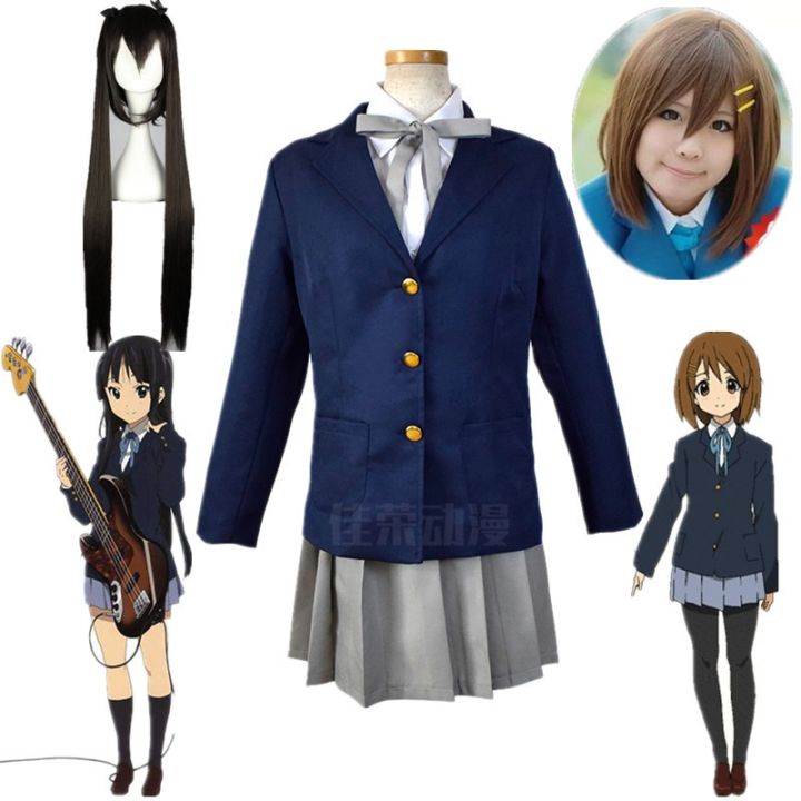 Anime K-ON! Akiyama Mio Costume Hirasawa Yui Cosplay Wig High School ...