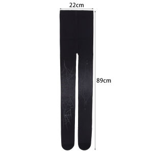 ถุงน่องลายแมงมุมคราสฮาโลวีน2024ถุงน่องสำหรับผู้หญิงแนวย้อนยุคใหม่สไตล์โกธิคพั้งค์เข้มพิมพ์ลายใยแมงมุมสีดำ