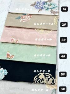 High Quality Jacquard Embroidery Fabric Heavy Work Colored Weave Elegant Dress Clothing Textile Decoration Material