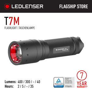 LEDLENSER T7M - 400 Lumens for 280 Meters - Tactical Torch Flashlight - Max Running time for 35 Hours - 4pcs AAA BATTERIES - Bright Led Lenser - Malaysia