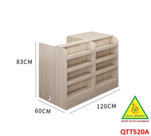 Quầy tính tiền Bàn thu ngân cho cửa hàng tiện lợi siêu thị mini shop QTT520A - Nội thất lắp ráp Viễn Đông ADV