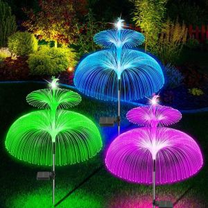 ORIGE HOUSE Garden Waterproof Outdoor Toy Solar Light Birthday Gift Night Light Flowers Lamp Fiber Optic Lamp Jellyfish Lamp