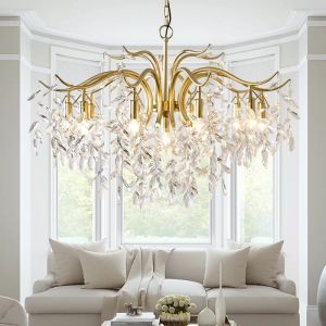 Lampu Gantung Bunga-bunga Kemewahan Kristal Chandelier 3 Warna Mewah Ruang Tamu Kamar Tidur Lampu Langit -langit Sangat Indah Pernikahan Lampu Hias ly
