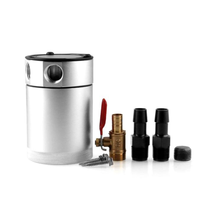 thumbnail image 2 of Universal 2-Port Oil Catch Can Tank – Baffled Aluminum With 3/8''-18NPT Fittings, By Priority Automotive 2 of 5