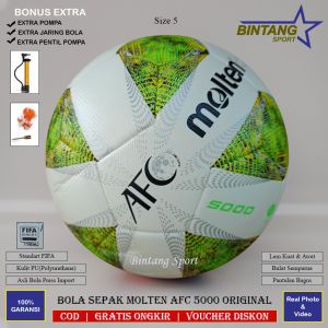 Bola Sepakbola Original molten AFC 5000 Model Press Mesin Bola Sepak Resmi Liga Champion Asia