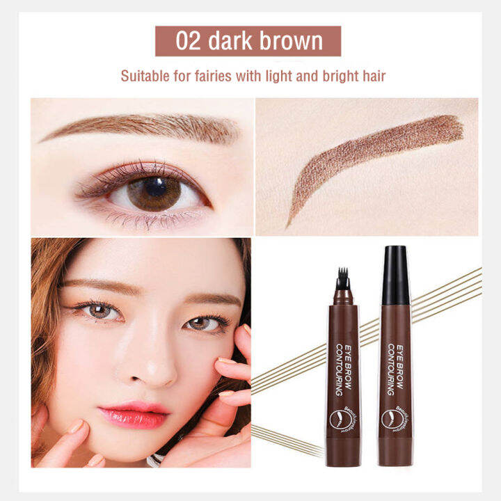 Eyebrow Pencil 4 Tip Liquid Brow Tattoo Pen Paint Makeup Eyebrows ...