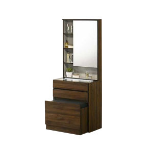 Living Mall Tallon Dressing Table With Led Light Mirror in White and Columbia Colour