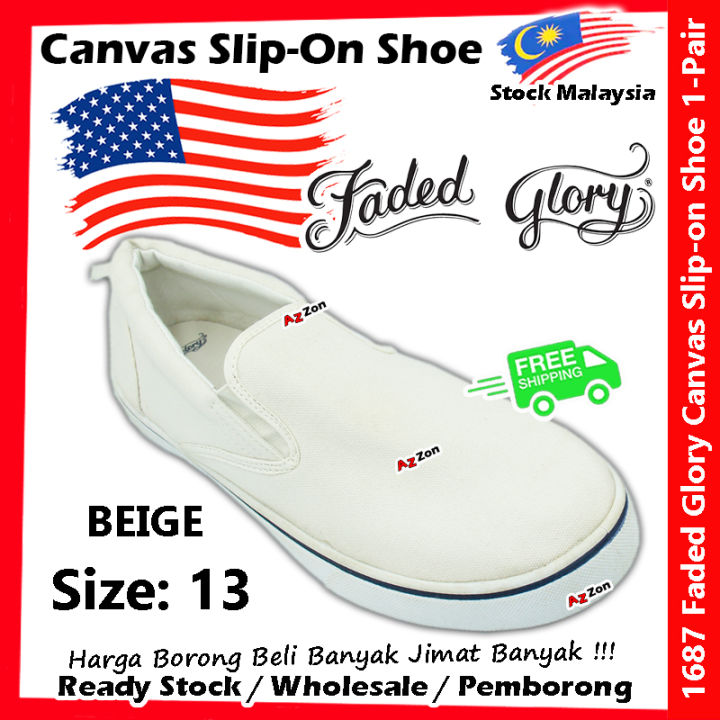 Faded glory white canvas shoes on sale