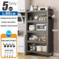 Rak Dapur Kabinet Kitchen Rack with wheels Multifunctional Organizer Storage Rack Shelf with Door 厨房置物架. 