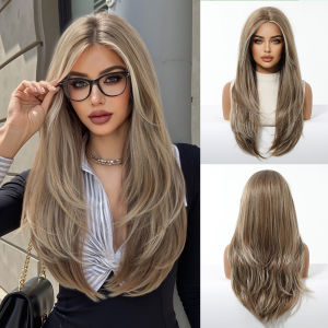 Tóc giả tổng hợp dài màu đỏ rượu vang hàng ngày Tóc giả thẳng xếp lớp màu đỏ tía cho bữa tiệc cosplay với tóc mái cho phụ nữ Tóc tự nhiên chịu nhiệt2026