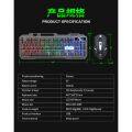 T25 Gaming Keyboard and Mouse Set Colorful LED Backlight Ergonomic Metal Keyboard and 1600 DPI Gaming Mouse Bundle Combo Set USB Wired for PC Laptop. 