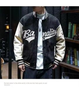 เสื้อแจ็คเก็ตสีดำ (ลดแรง ราคาดี มีตำหนิแค่สีตกที่แขนเสื้อเล็กน้อย)