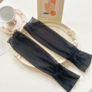 LOPU Đàn hồi Tay áo lụa băng Mỏng Ren Găng tay đi xe đạp Ngọt ngào Chống tia cực tím Bọc cánh tay chống nắng Phụ nữ