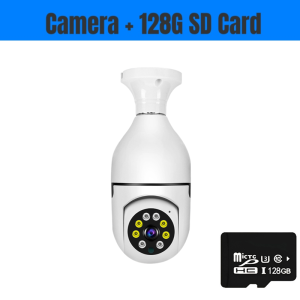 V380 HD 1080P Surveillance Bulb Camera 360° Panoramic CCTV Home Security Wi-Fi Camera WIFI IP Camera Night Vision Baby Motion Detection Indoor and Outdoor Two-Way Audio