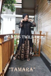 Gamis Twill BG COLLECTION Motif TAMARA "READY STOK SIAP KIRIM " S M L XL JUMBO " GTF
