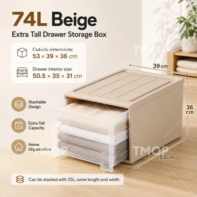 TMOP Stackable Storage Organizer Box Clear Drawer For Underwear Bra Socks Heavy Duty Plastic Space Savers Clothes Closet