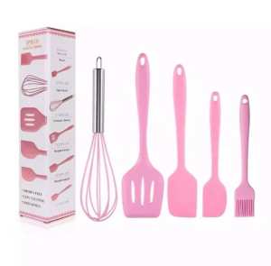 5Pcs/Set Silicone Cooking Tool Sets Kicthen Utensils Set Include Egg Beater Spatula Oil Brush Kitchenware
