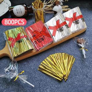 800Pcs/Pack Metallic Twist Tie For Bread Lollipop Cookies Souvenirs Packaging Souvenirs Packaging
