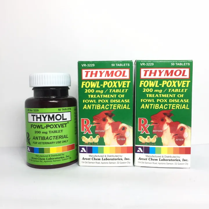 [VET SUPPORT]  2Container THYMOL (50 tablets per Container) gamot sa bulutong ng manok na panabong