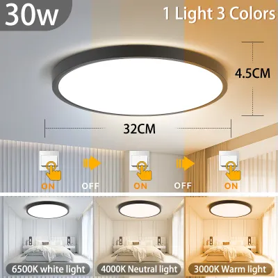 Led Ceiling Light Remote Control Tricolor Home Design Bedroom Lnfinite Dimming 3 Color Lamp 220v Household Room Living Lighting