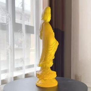 Produk Premium Guanyin Bodhisattva Imitasi Stesen Glaze Guanshiyin Bodhisattva Patung Buddha Doa Selamat Home Perhiasan Pihak Kilang