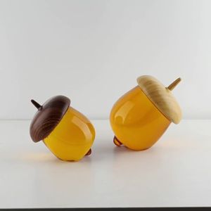 xpkQ Resin Handicrafts Simulated Pinecone Transparent Hazelnuts Cartoon Sculpture Decorative Figurines Home Decoration Accessories N7Y3P